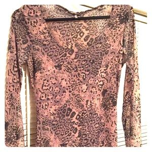 Leopard Mesh Top