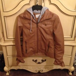 Brown faux leather jacket