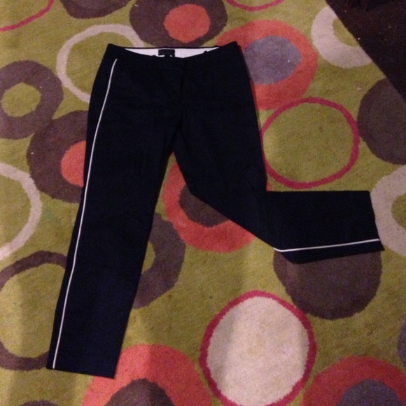 J.Crew Cafe Capri in Tuxedo Stripe