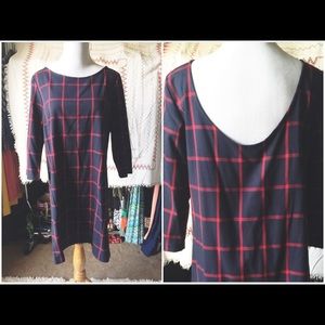 Plaid shift dress
