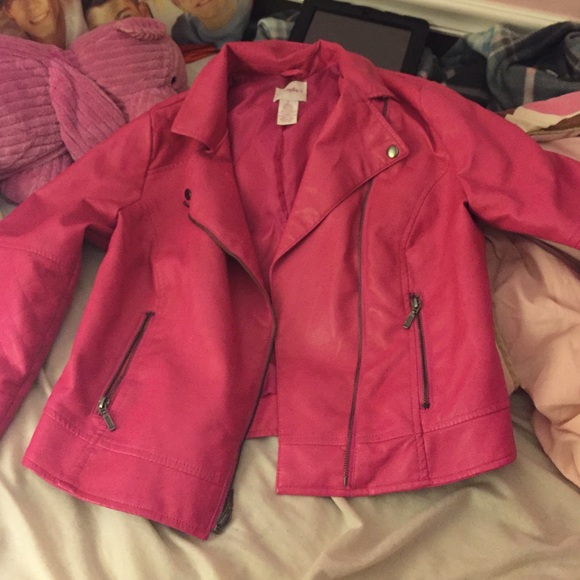 Pink leather jacket