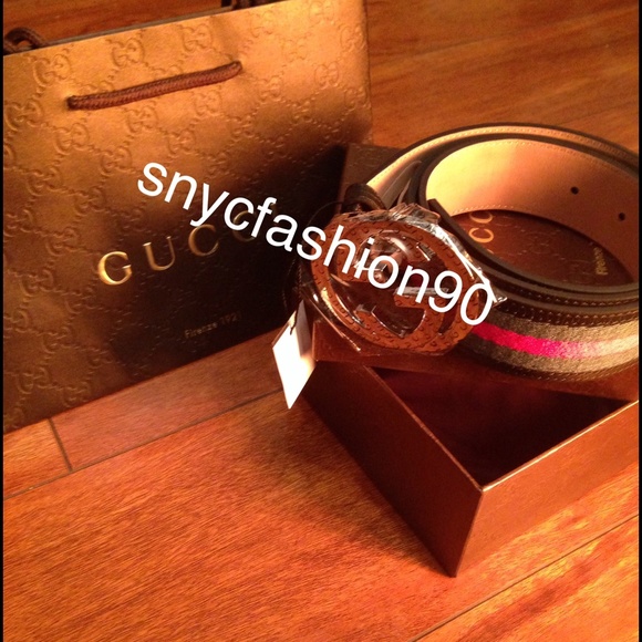 Authentic Gucci Web Belt with interlocking G. - Picture 1 of 4