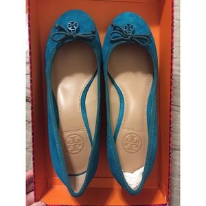 Tory Burch Teal Calf Hair Chelsea Wedge