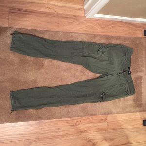 Olive green rewash brand jeans