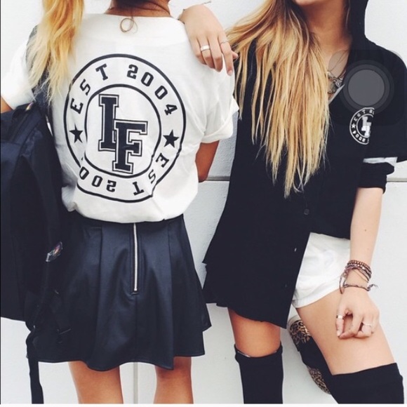 LF black baseball tee