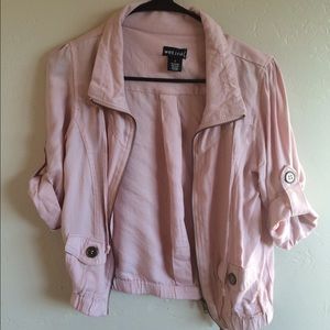 Peach colored zip parka