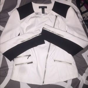 Black and white leather jacket