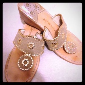 Gold Jack Rogers with slight heel