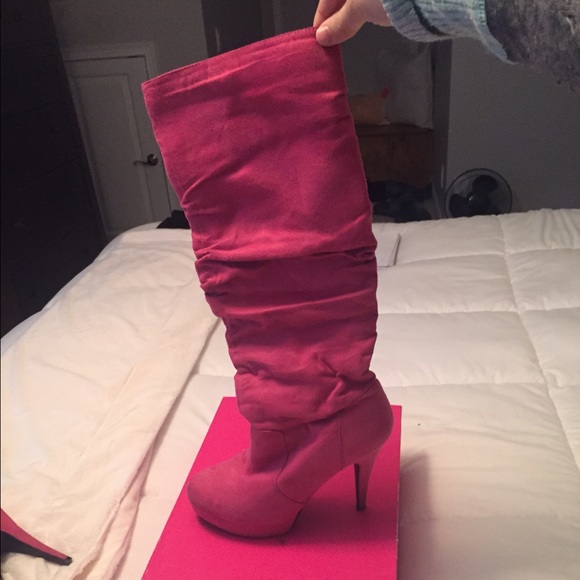 Knee high pink boots size 7