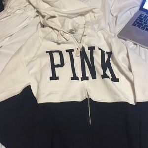 PINK Monochrome Zip-Up Hoodie