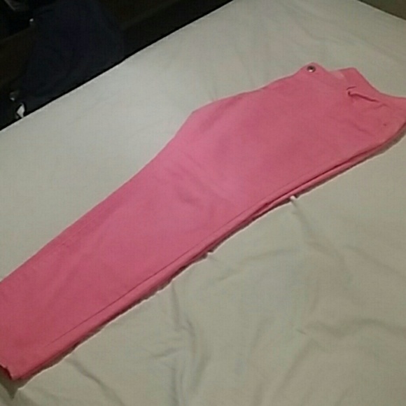 Hot pink skinny jeans