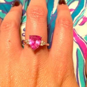 Pink Sapphire & Diamond Ring