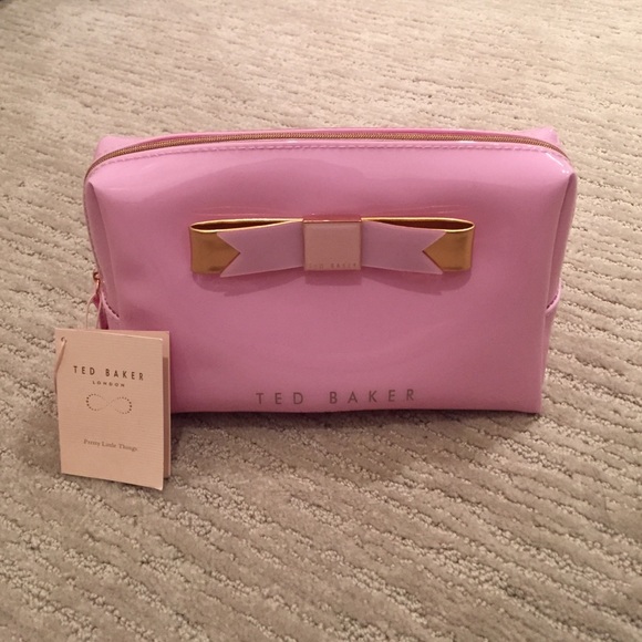 Ted Baker Large Bow Cosmetic Bag in Dusk Pink
