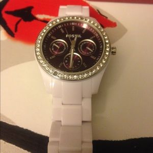 White & Purple Fossil Watch