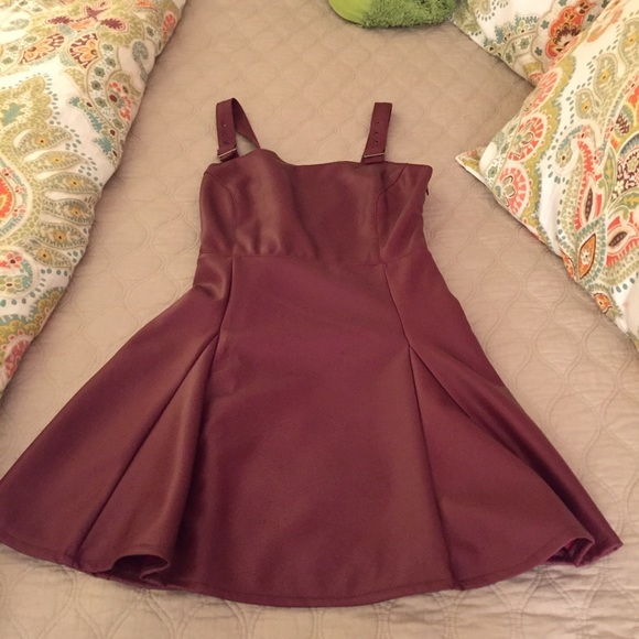 Tobi leather skater dress