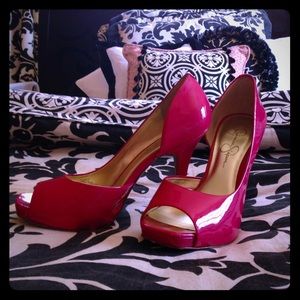 VGUC Jessica Simpson Deep Pink  Peep Toe Heel