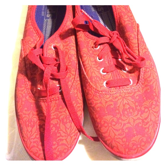 keds Shoes - Red Patterned Keds