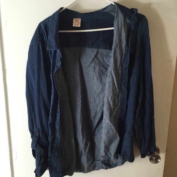 Dark denim chambray shirt