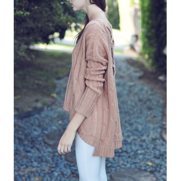 "Casanova" Cut Out Crossback Sweater Top - Picture 2 of 4