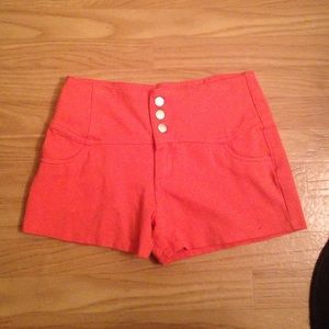 Coral High Waisted Shorts.