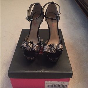 Lace ankle strap heels. Size 7