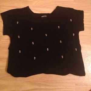 Black Skull Studded Shirt