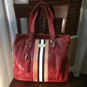 L.A.M.B. Berry Red Music Rocksteady tote