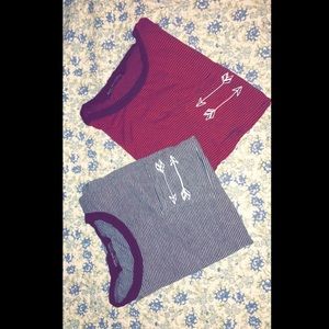 Matching Red X Black & Grey X Black tops