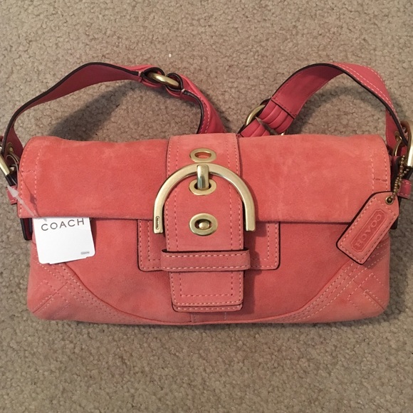 Authentic Coach Pink Suede Purse