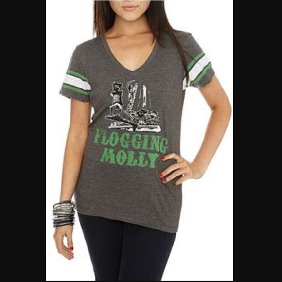 Tops - Flogging Molly 🍀 womens punk ringer shirt S