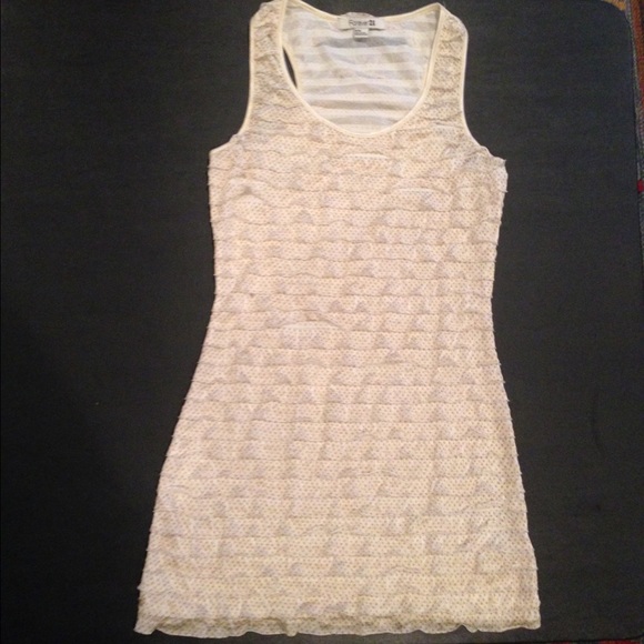 Frilly polka dot creme/taupe mini dress