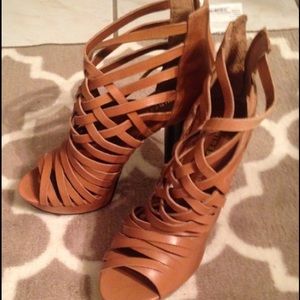 Leather Strappy Gladiator Heels
