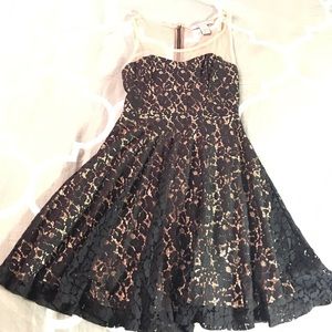 Black Lace Dress with Sweetheart Neckline