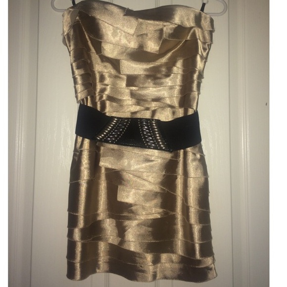 Short gold Bebe dress