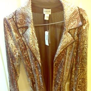 Brand new sequin jacket, chicos, size 1...