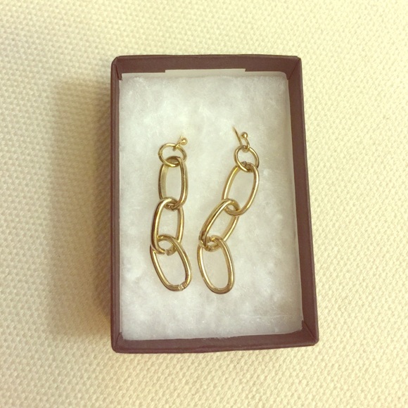 Gold tone linked earrings