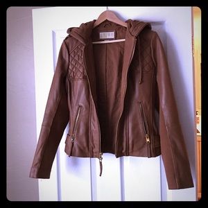 Michael Kors brown leather jacket