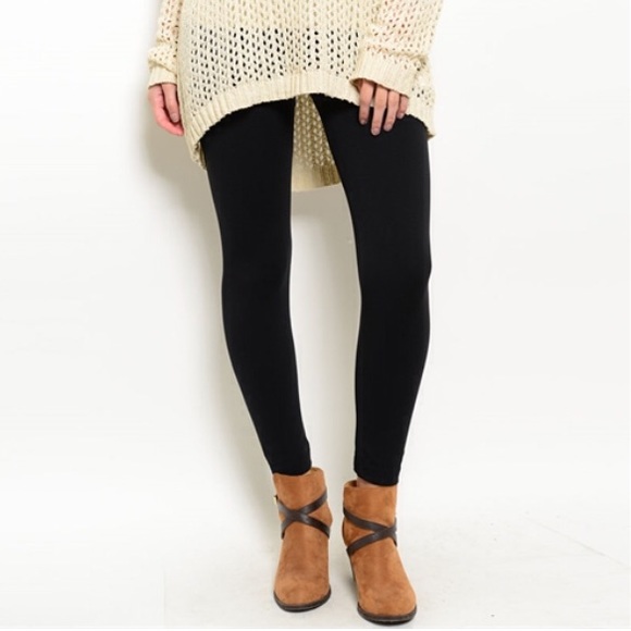 Black fleece lined leggings