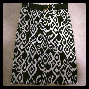 Ikat pencil skirt,  black and white size 4