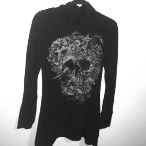 Black cowl neck blouse