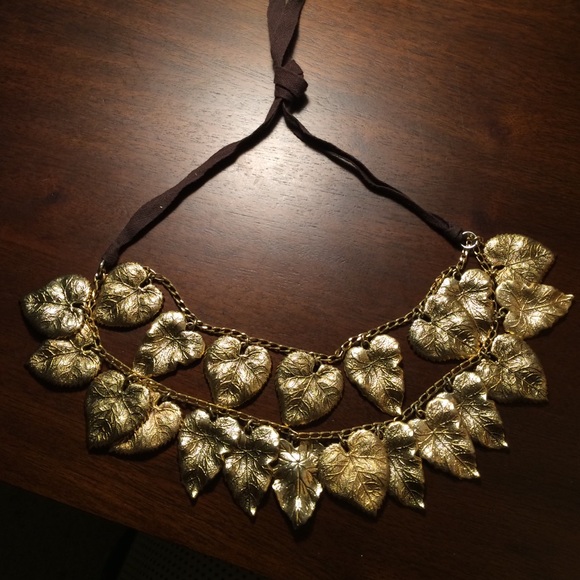 Gold leaf necklace