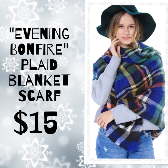 ⭕️"EVENING BONFIRE"⭕️PLAID BLANKET SCARF