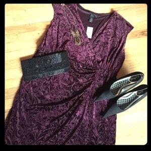Lane Bryant maroon velvet burnout dress, 18/20 NWT