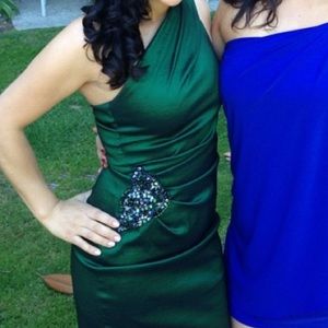 Emerald green Xscape dress by Joanna Chen