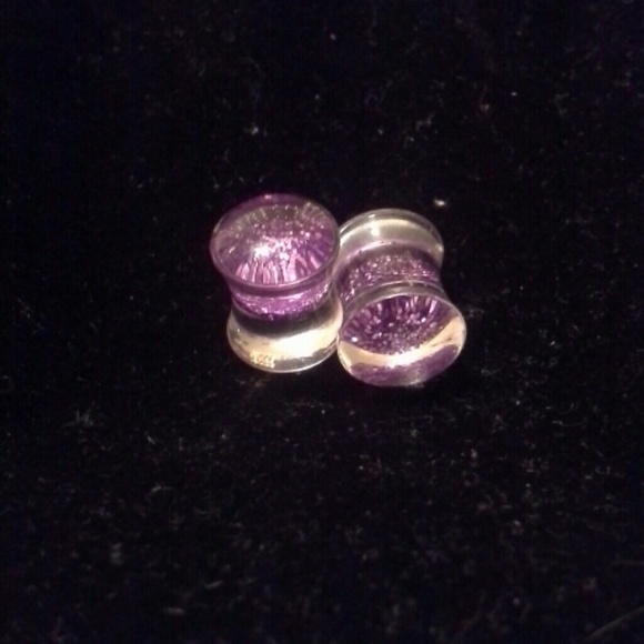 Purple glitter plugs, size 0