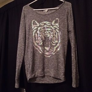 Aeropostale sequin tiger sweater