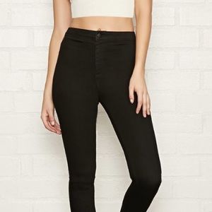 High wasted black skinny jeans