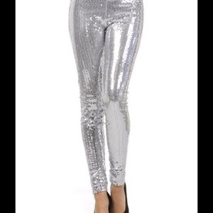 Large sequin leggings
