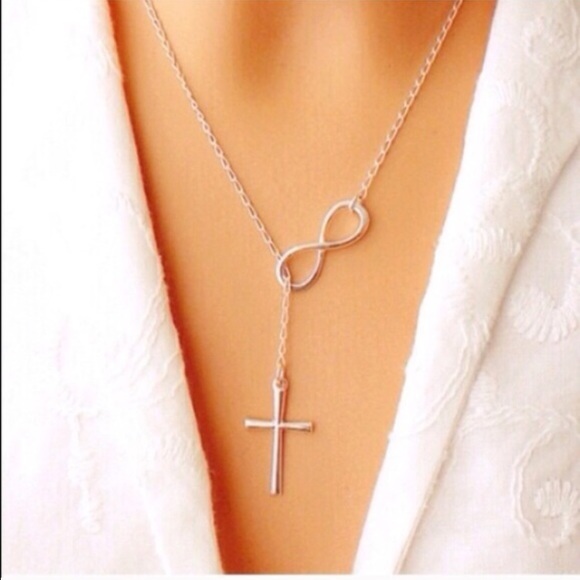 Cross infinity necklace