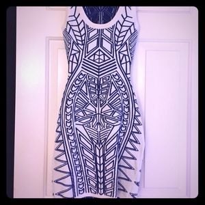 2B Bebe blue and white dress